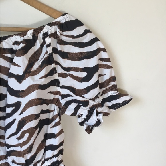 J. Crew Gathered Scoop Neck Top in Zebra Print - Picture 3 of 8